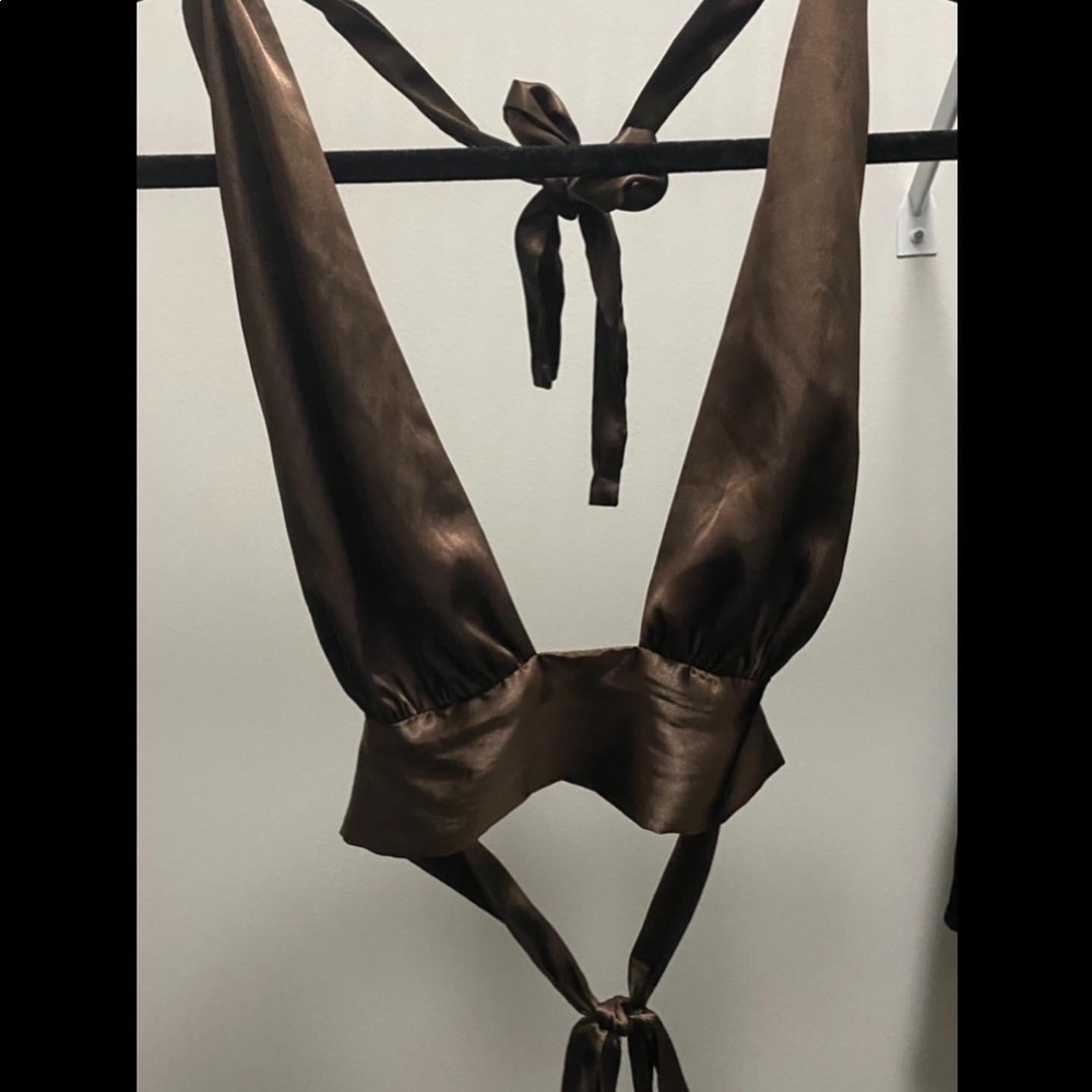 Chocolate Satin Halter